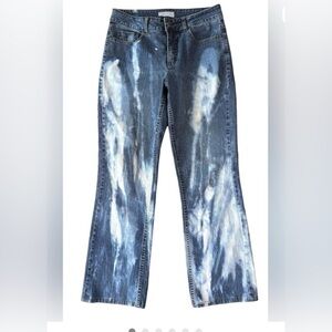 UPCYCLEX Coldwater Creek Blue Tie-Dye Flare Jeans